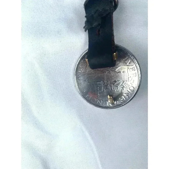 Vintage Silver Mercury Dime Concho Belt Unisex  L 41" 168g - Picture 3 of 8